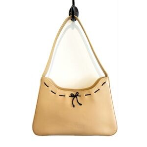 Tiffany & Fred Paris Smooth Leather Shoulder Bag with Bow Tan